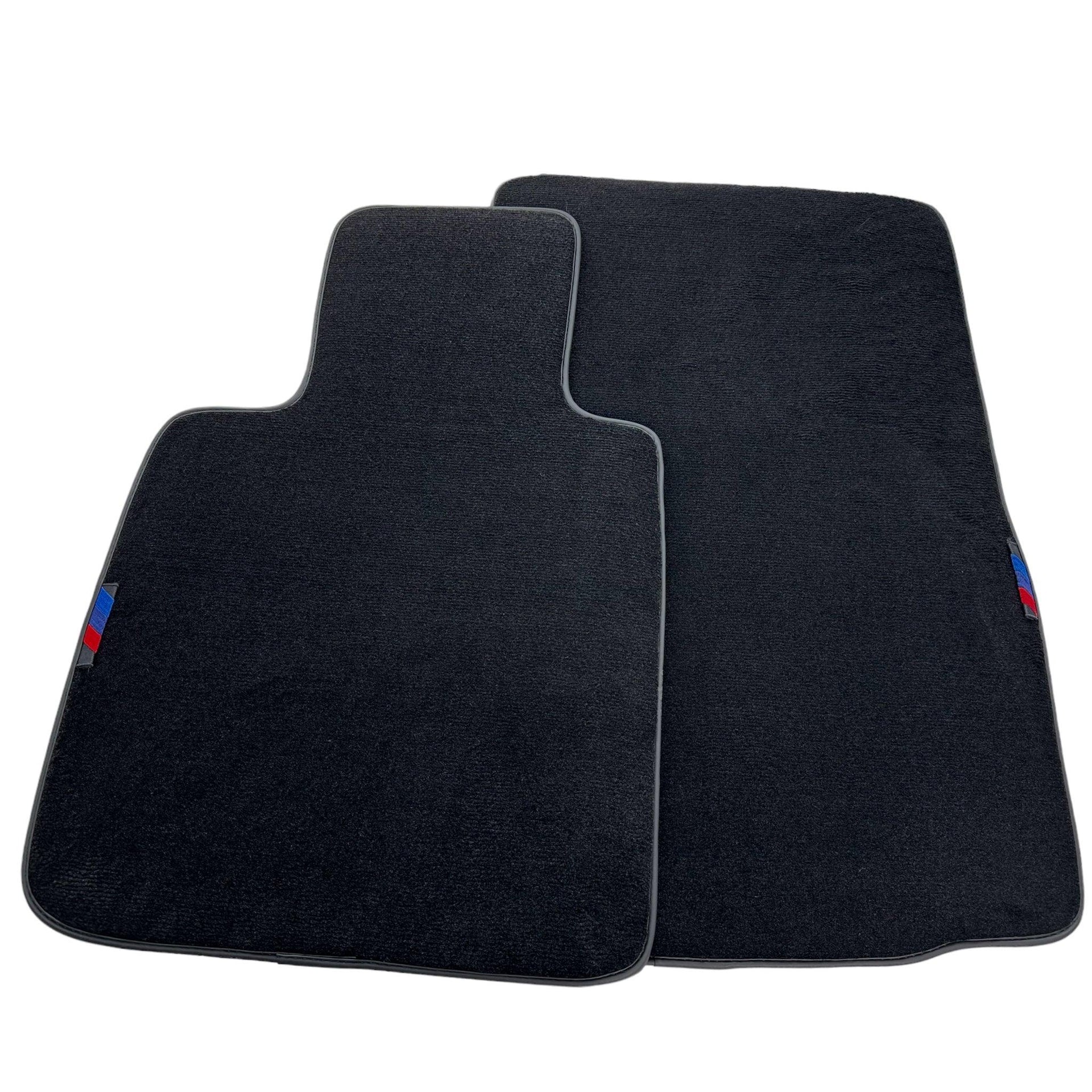 Black Floor Mats For BMW Z4 Series E86 Coupe (2003-2008) With 3 Color Stripes Tailored Set Perfect Fit - AutoWin