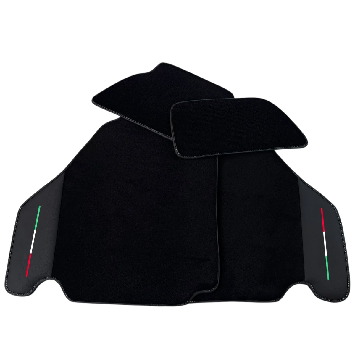 Black Floor Mats for Ferrari 360 (1999-2005) with Leather | Italian Edition