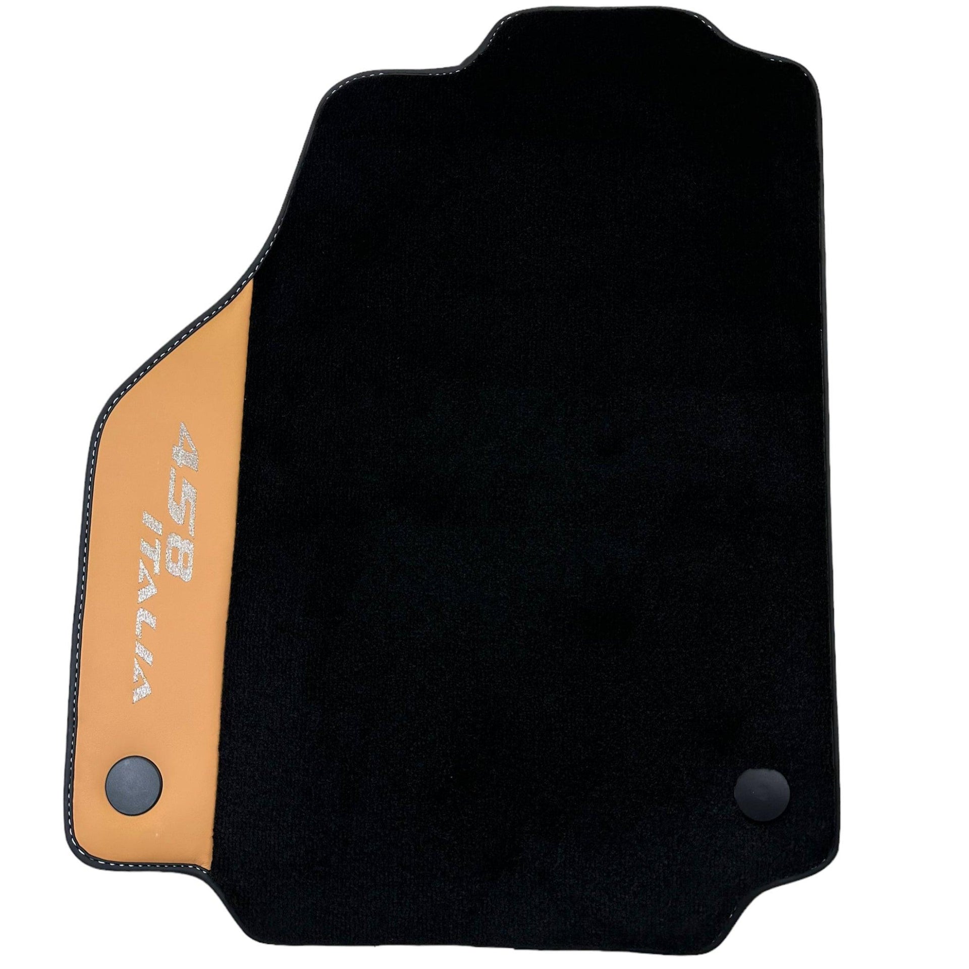 Black Floor Mats for Ferrari 458 Italia (2009-2015) with Beige Nappa Leather - AutoWin