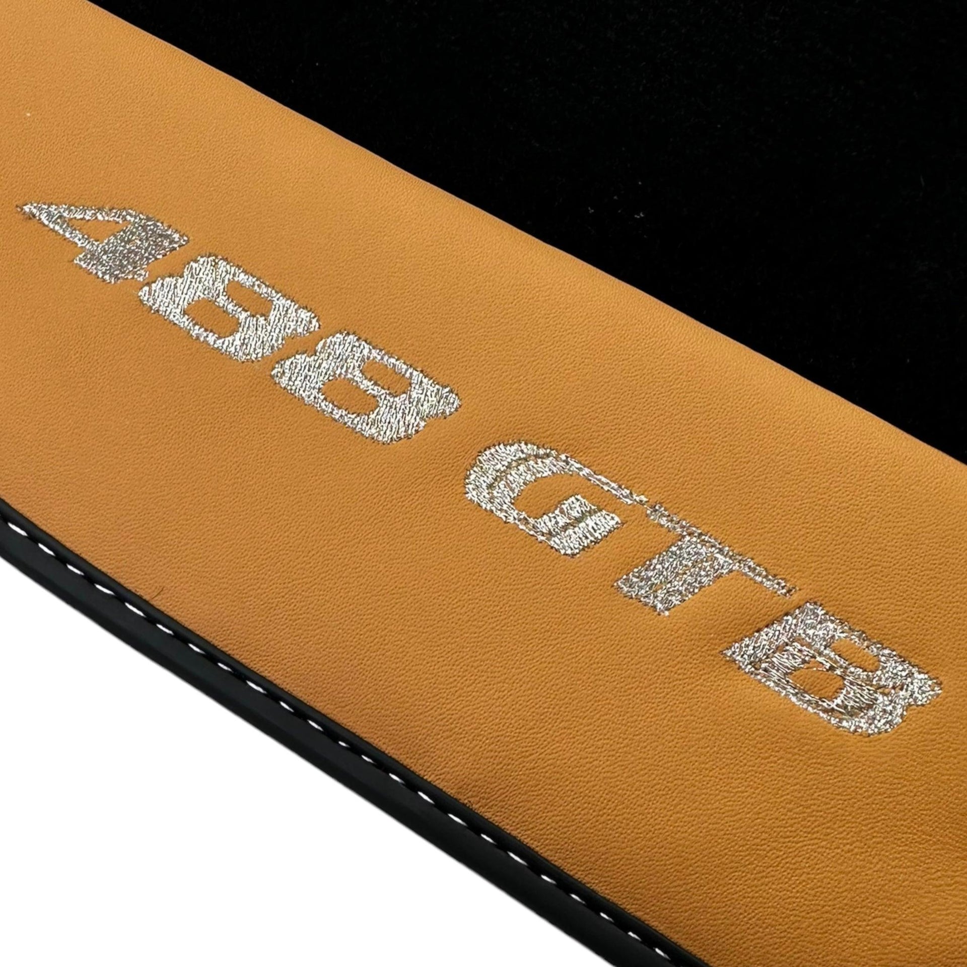 Black Floor Mats for Ferrari 488 GTB (2015-2022) with Beige Tradizione Nappa Leather - AutoWin