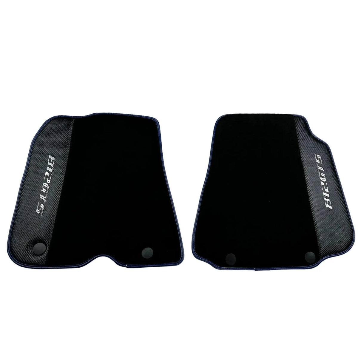 Black Floor Mats for Ferrari 812 GTS (2019-2023) with Carbon Leather - AutoWin