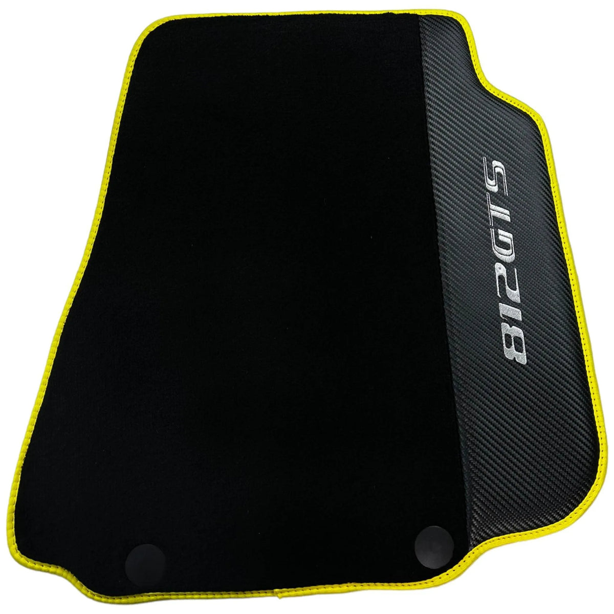 Black Floor Mats for Ferrari 812 GTS (2019-2023) with Carbon Leather - AutoWin