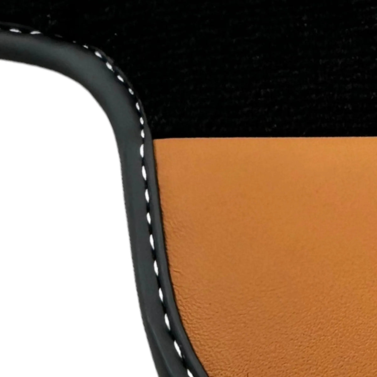 Black Floor Mats for Ferrari California T (2015-2018) with Cuoio Nappa Leather - AutoWin