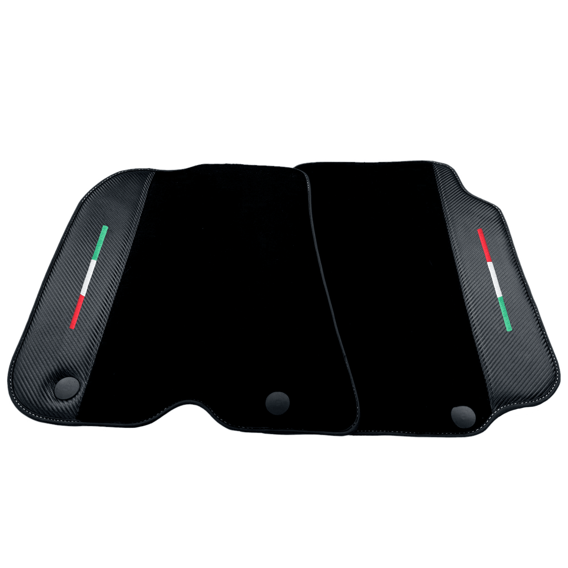 Black Floor Mats for Ferrari F12 Berlinetta (2012-2022) with Carbon Leather - AutoWin