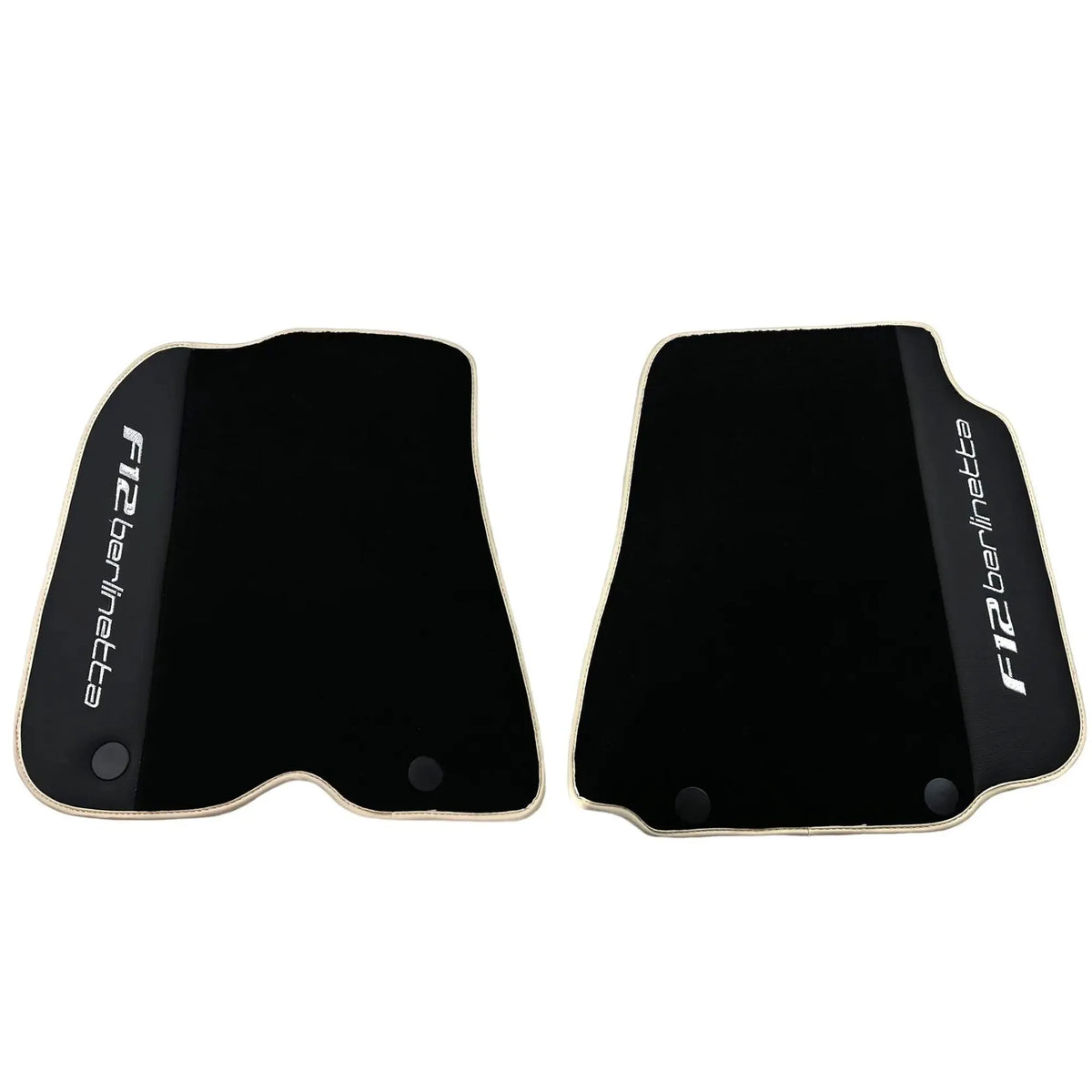 Black Floor Mats for Ferrari F12 Berlinetta (2012-2022) with Leather - AutoWin