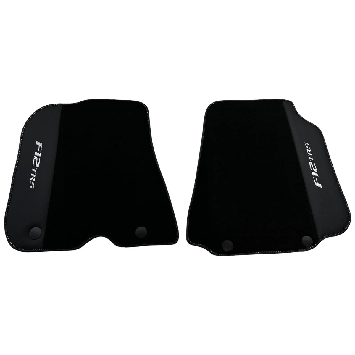 Black Floor Mats for Ferrari F12 TRS (2014) with Leather - AutoWin