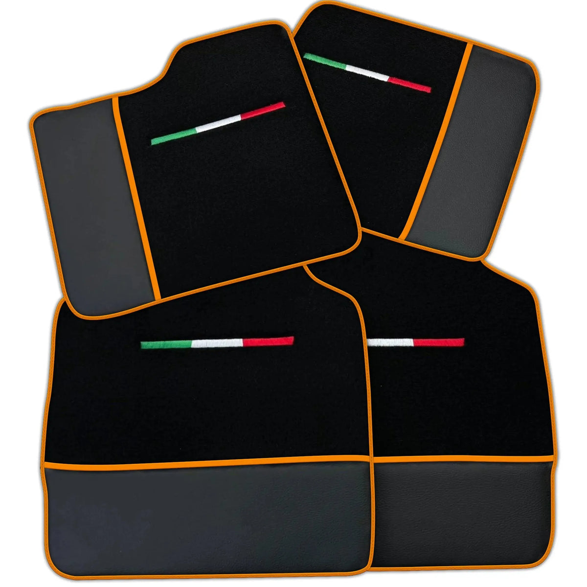 Black Floor Mats for Ferrari Purosangue (2023-2027) with Leather | Various Trim Colors