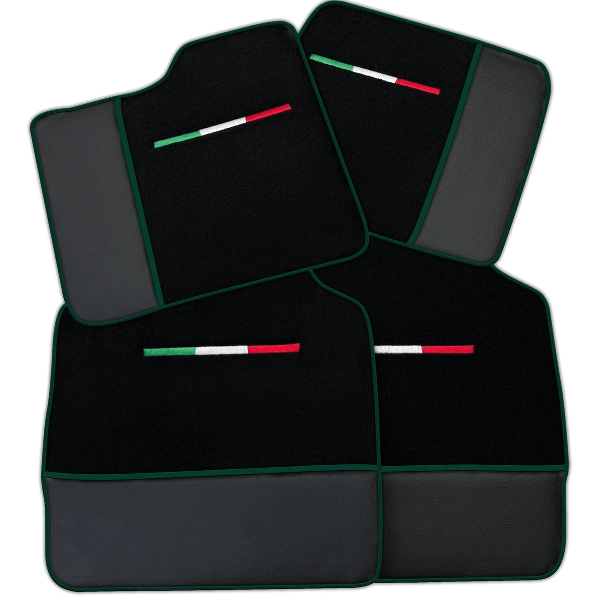 Black Floor Mats for Ferrari Purosangue (2023-2027) with Leather | Various Trim Colors