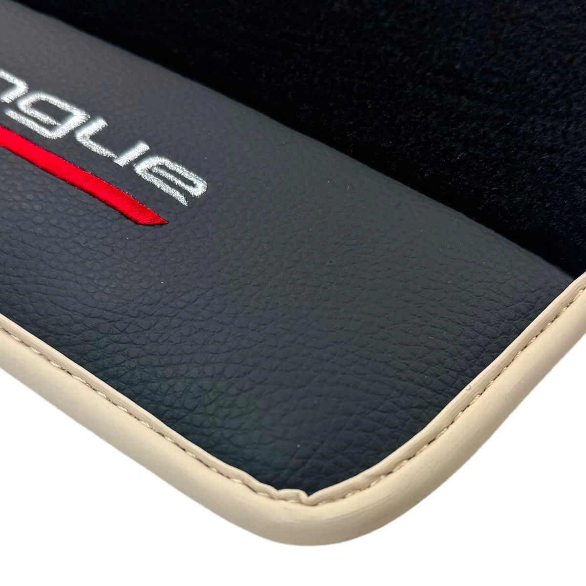 Black Floor Mats for Ferrari Purosangue with Leather and Beige Trim | Italian Edition - AutoWin