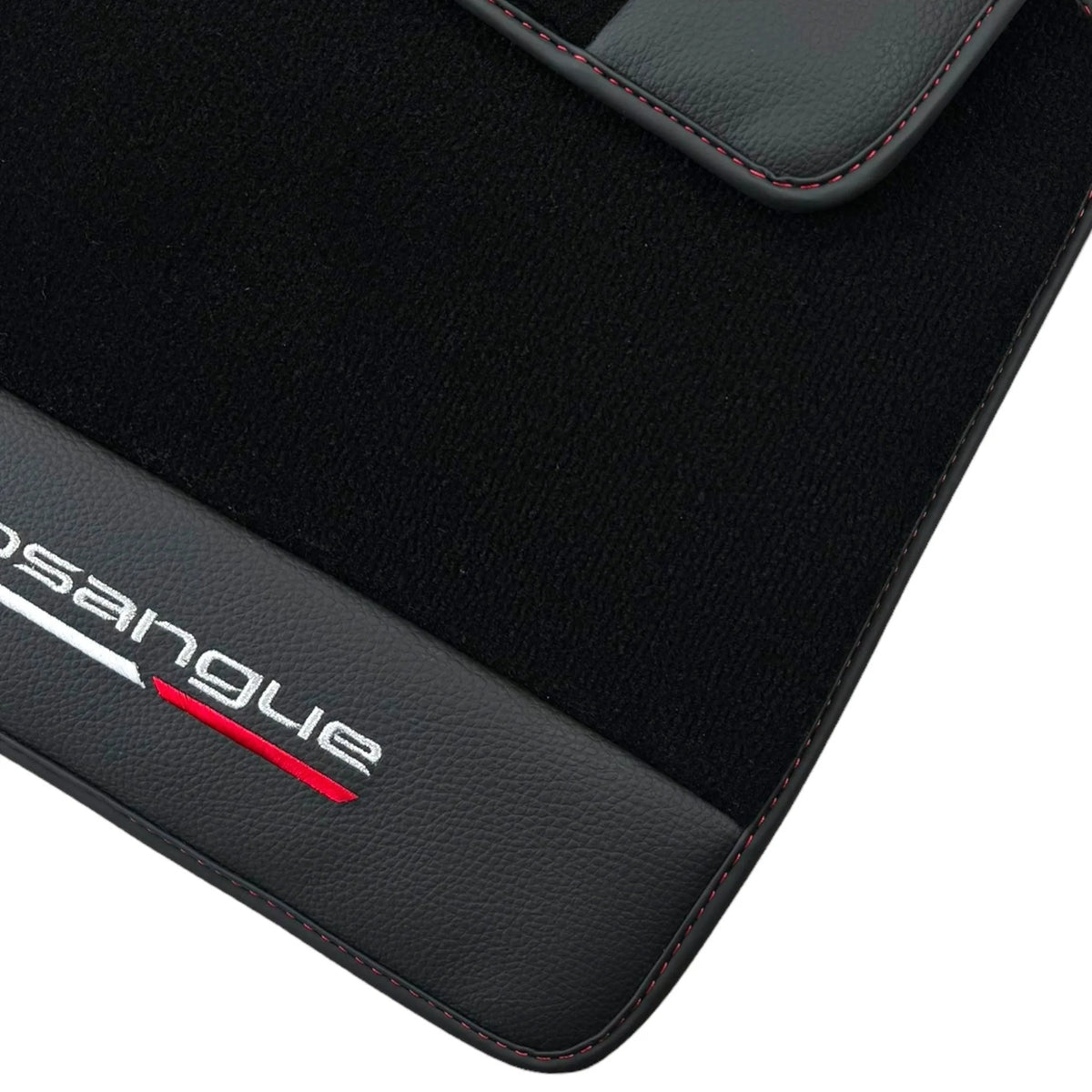 Black Floor Mats for Ferrari Purosangue with Leather and Black Trim | Italian Edition - AutoWin