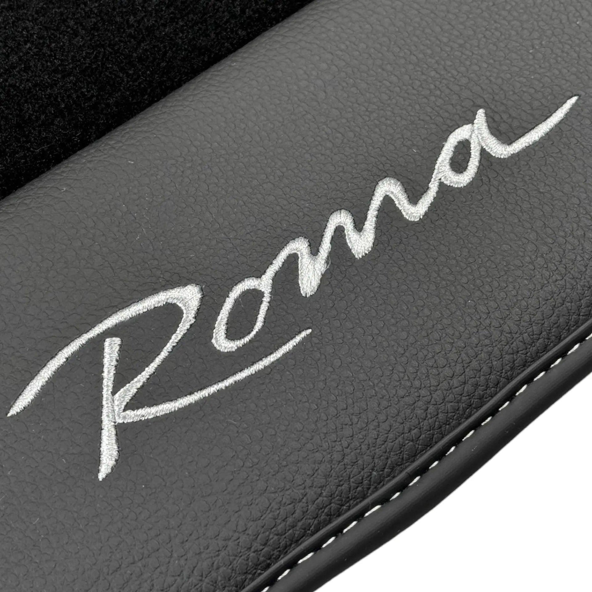 Black Floor Mats for Ferrari Roma (2021-2024) with Leather - AutoWin
