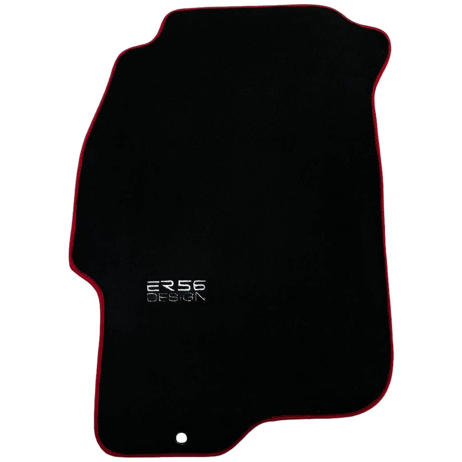 Black Floor Mats For Honda Civic VI (1995-2000) ER56 Design with Red Trim - AutoWin