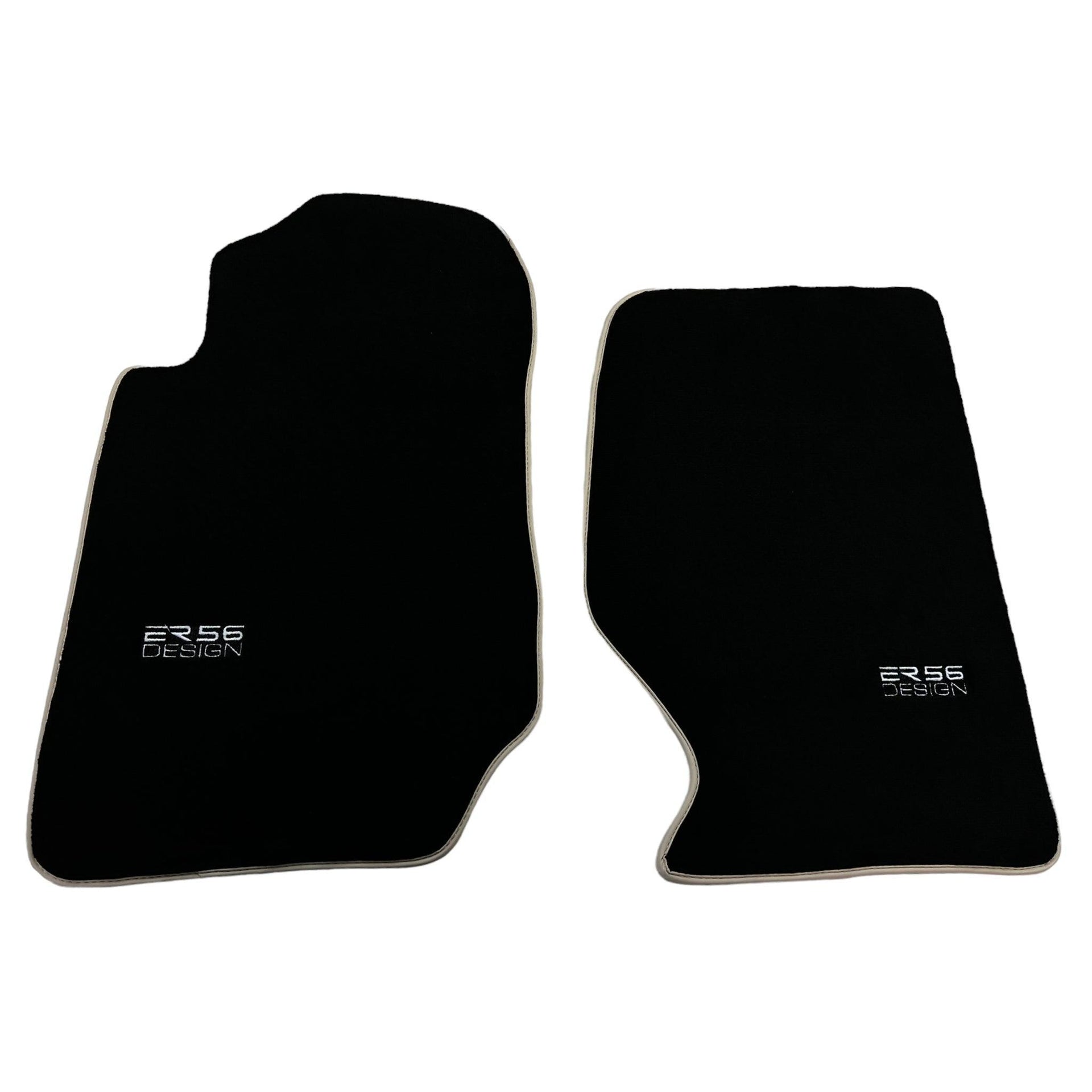 Black Floor Mats For Kia Sportage (1994-2002) ER56 Design | Beige Trim - AutoWin
