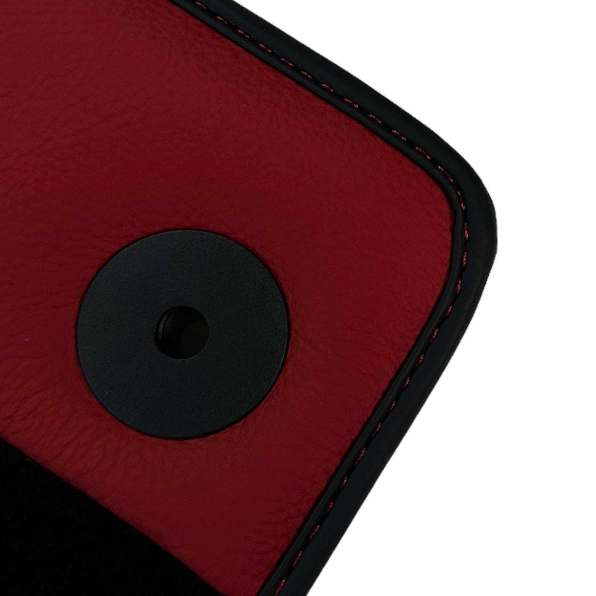 Black Floor Mats for Lamborghini Aventador With Red Leather - AutoWin