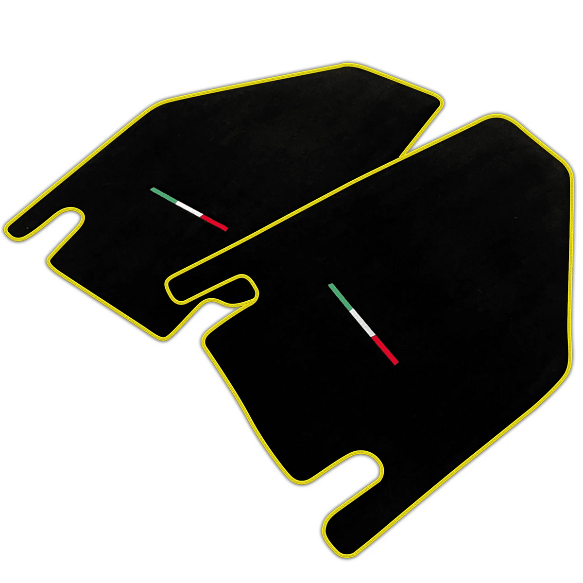 Black Floor Mats for Lamborghini Countach with Italian Flag | Various Trim Colors