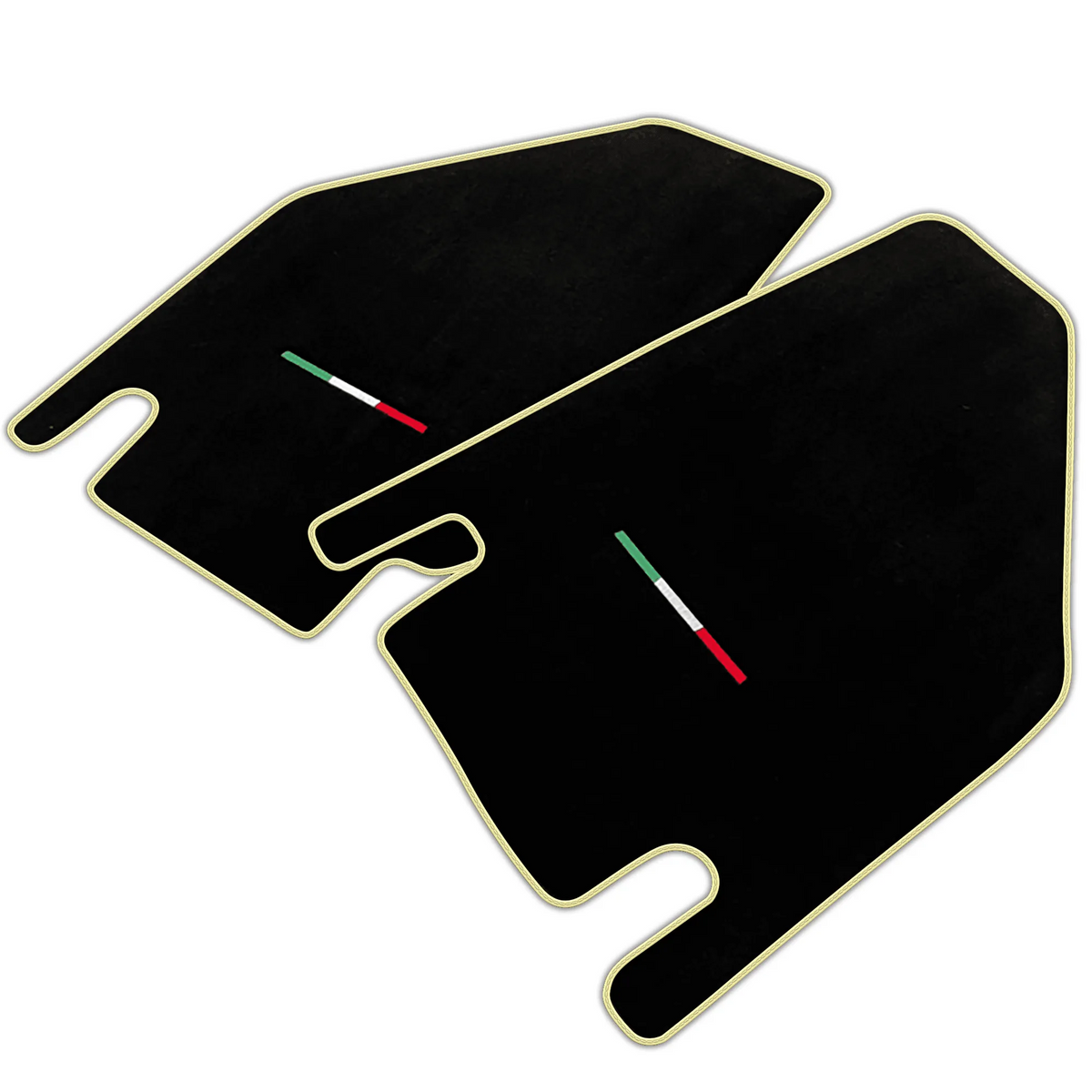 Black Floor Mats for Lamborghini Countach with Italian Flag | Various Trim Colors
