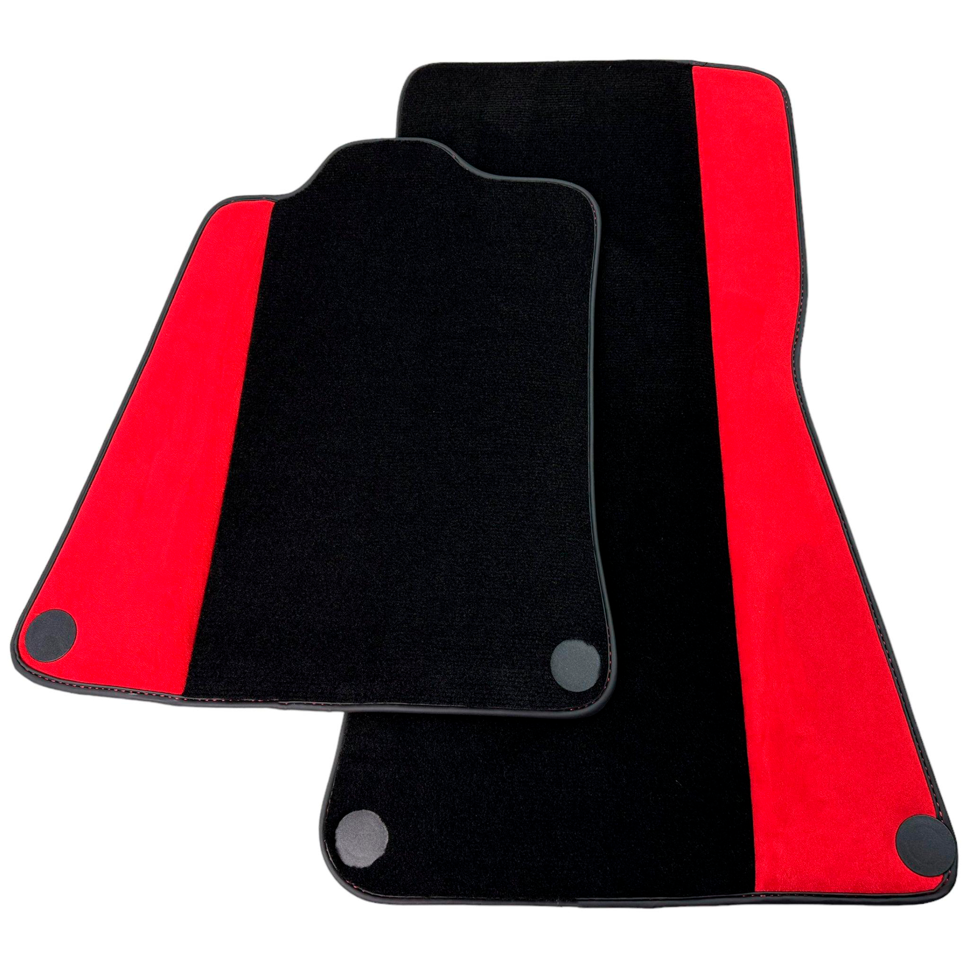 Black Floor Mats for McLaren 570S (2015-2021) with Red Alcantara Leather