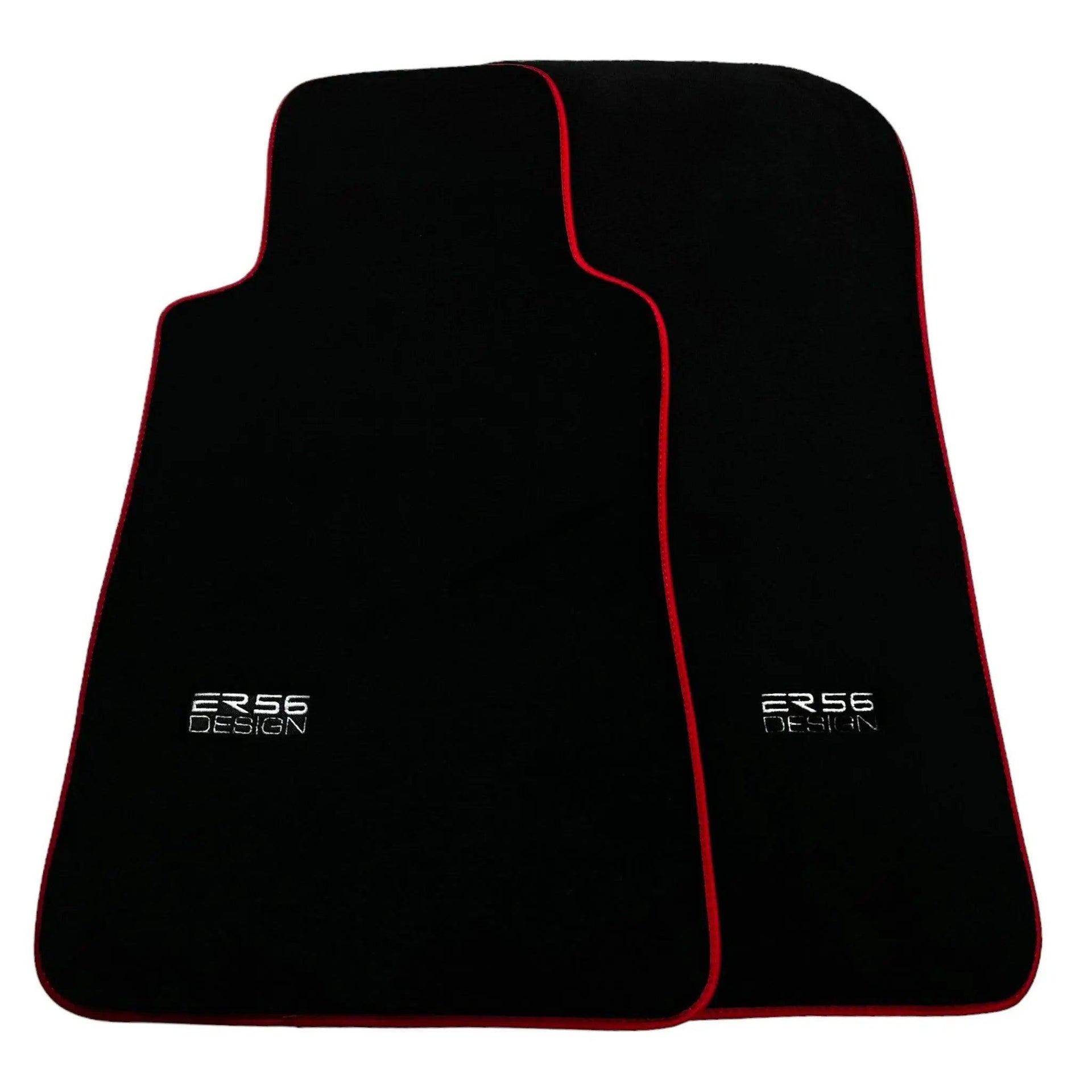 Black Floor Mats For Mercedes-Benz C Class W202 (1993-2000) ER56 Design | Red Trim - AutoWin