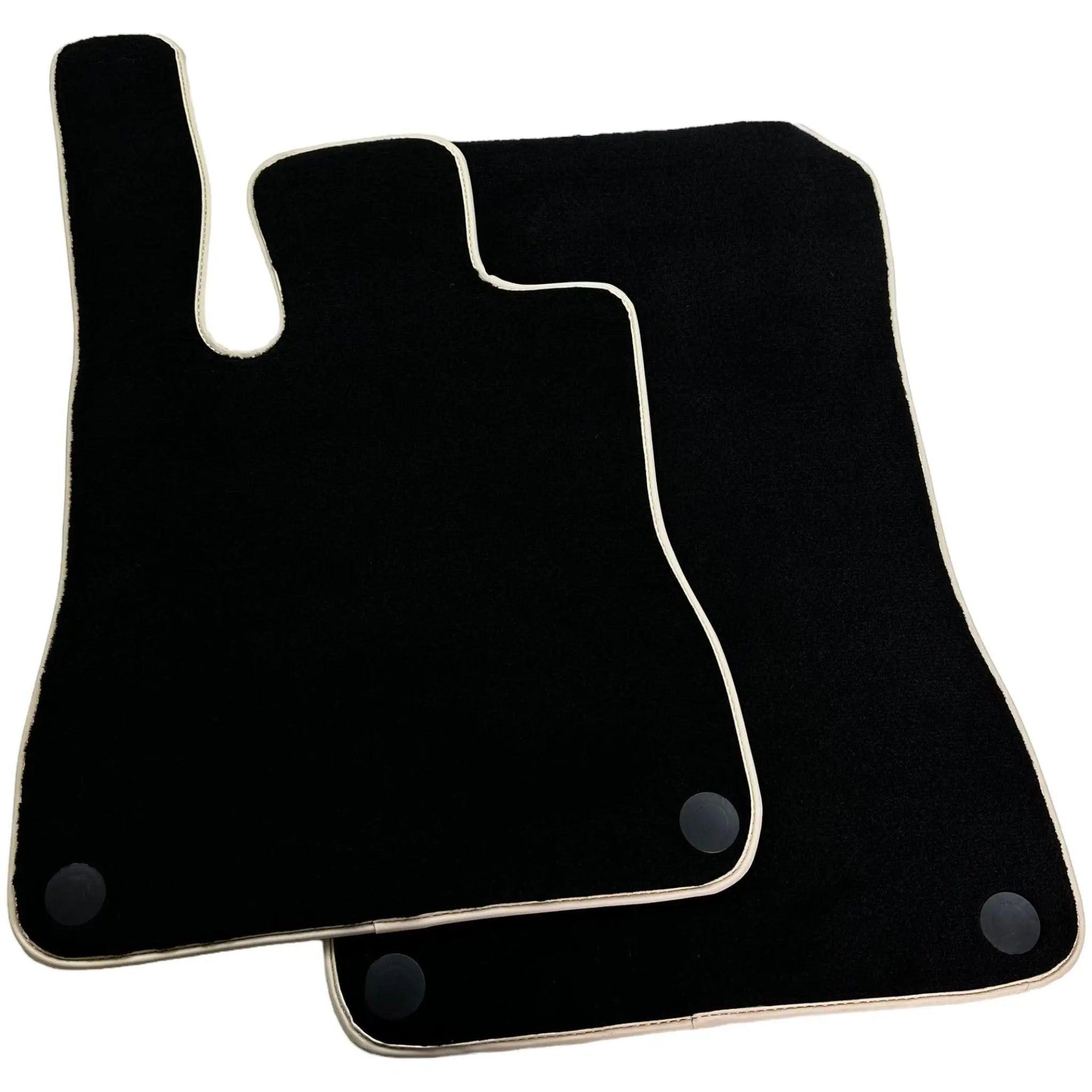 Black Floor Mats For Mercedes-Benz SLK-Class R172 (2011-2023) Beige Trim - AutoWin