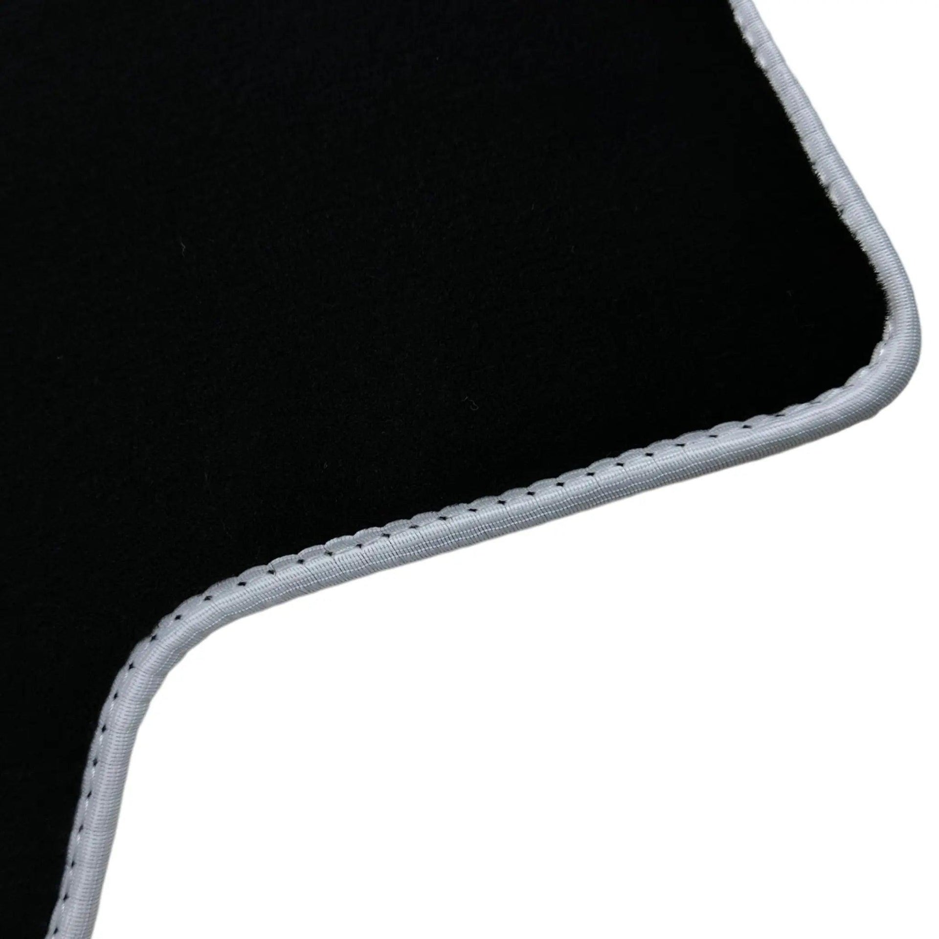 Black Floor Mats For Nissan 300ZX (1990-2000) with White Trim - AutoWin