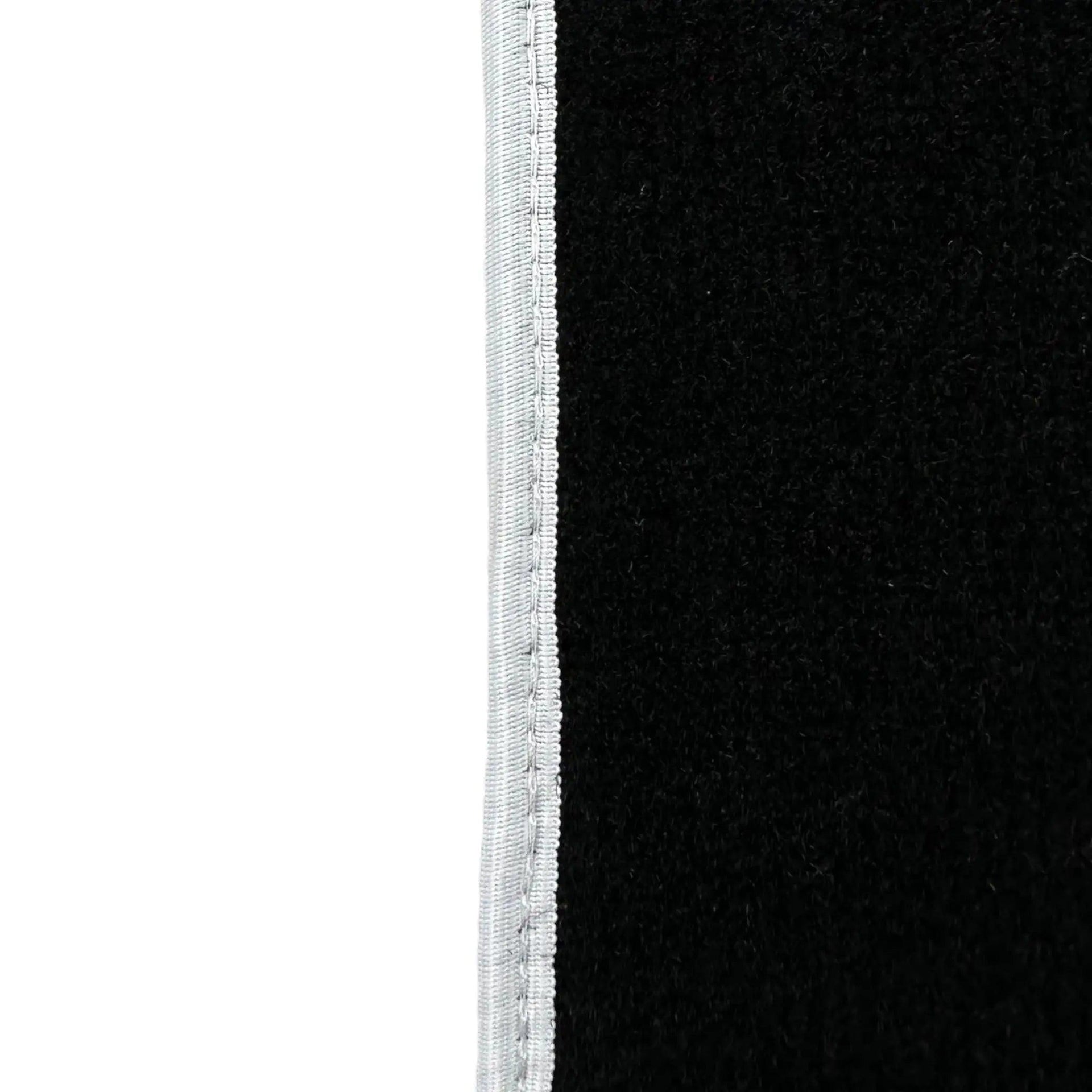 Black Floor Mats For Nissan 300ZX (1990-2000) with White Trim - AutoWin