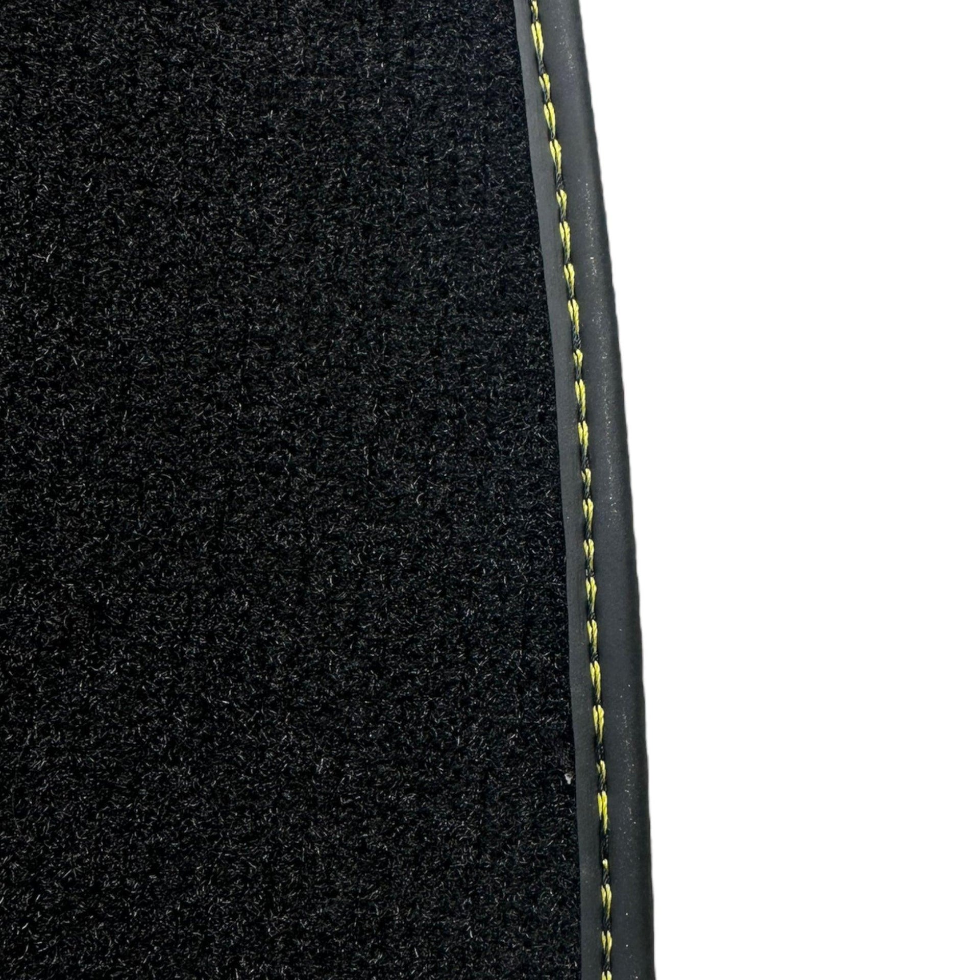 Black Floor Mats For Rolls Royce Black Badge Cullinan Yellow Leather - AutoWin