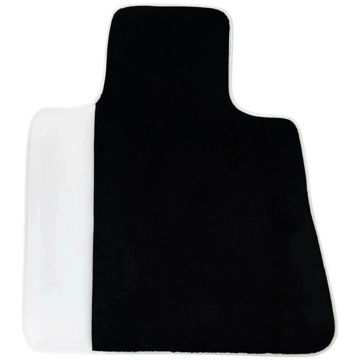 Black Floor Mats for Rolls Royce Ghost Series I (2010-2020) with White Leather | White Trim