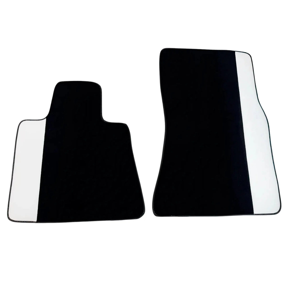 Black Floor Mats for Rolls Royce Phantom Drophead Coupe (2007-2016) with White Leather