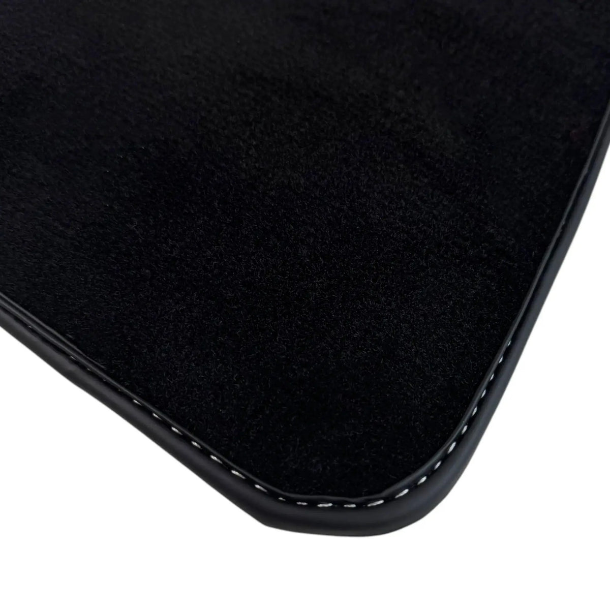 Black Floor Mats for Rolls Royce Shadow (1965-1977) with White Leather