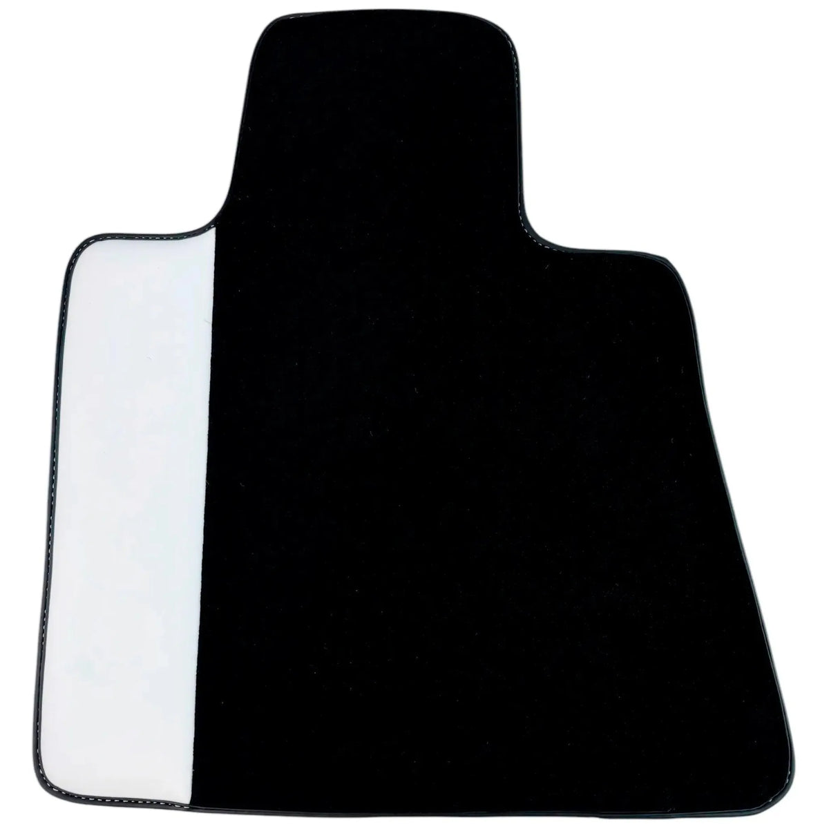 Black Floor Mats for Rolls Royce Shadow (1965-1977) with White Leather