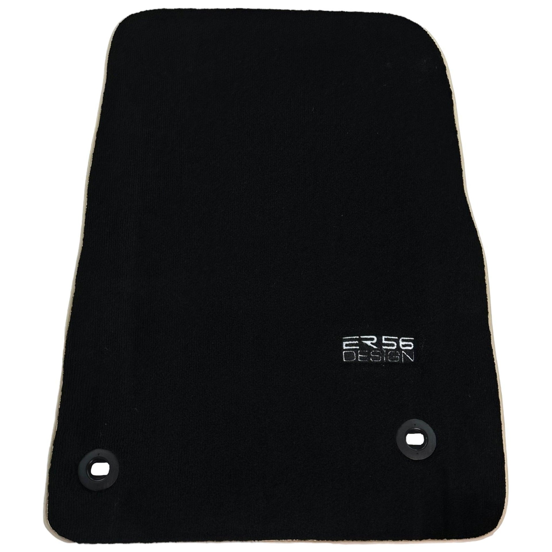 Black Floor Mats For Toyota Land Cruiser 150 (2009-2022) Beige Trim | ER56 Design - AutoWin