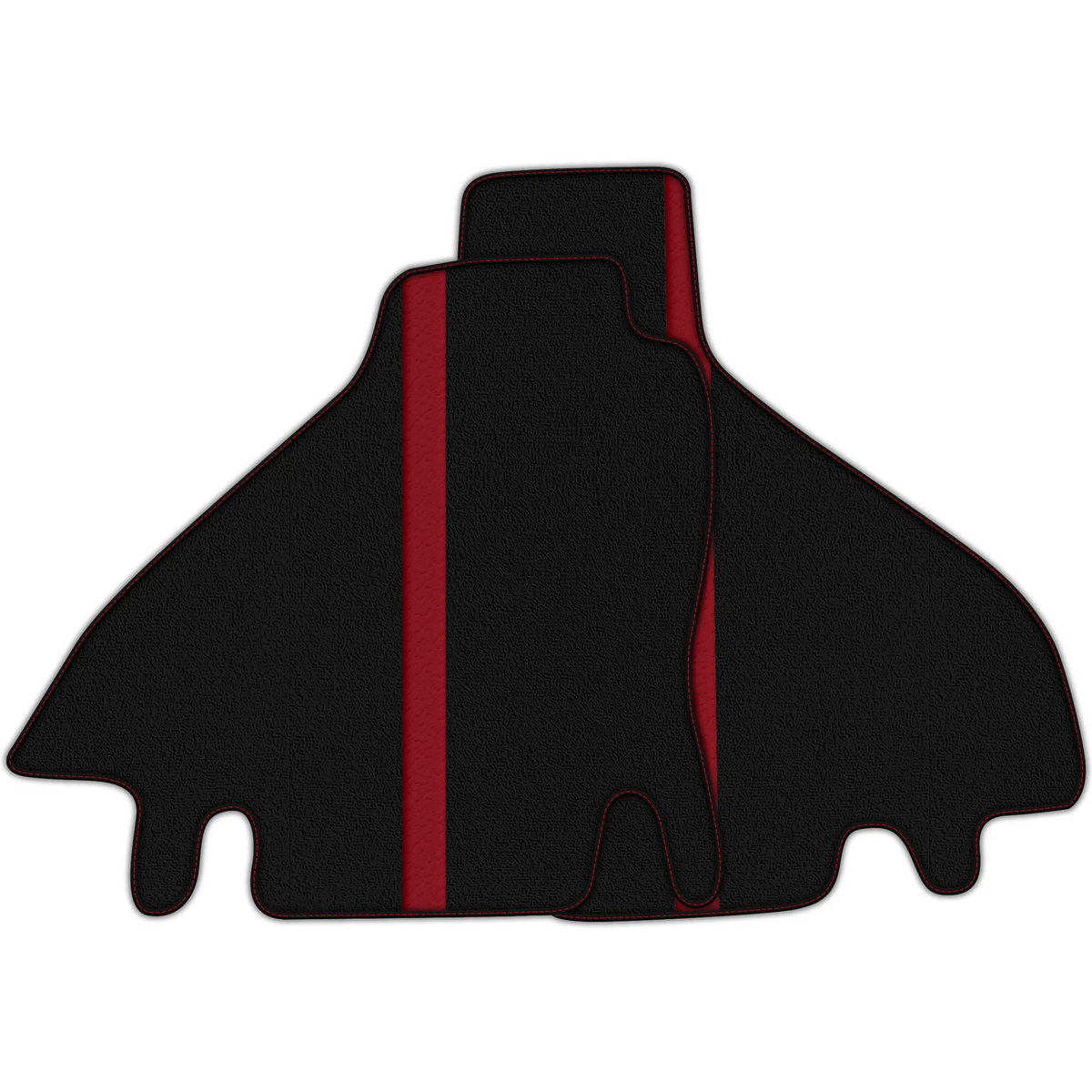 Black Floor Mats with Leather Line for Ferrari Testarossa (1984–1996) - Various Colors