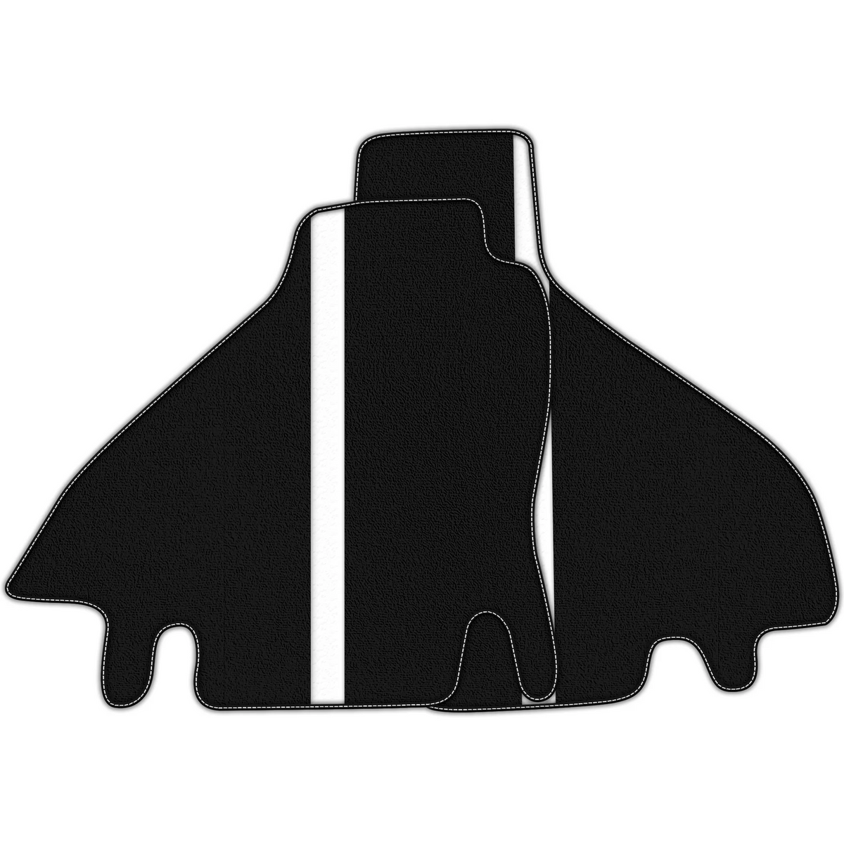 Black Floor Mats with Leather Line for Ferrari Testarossa (1984–1996) - Various Colors