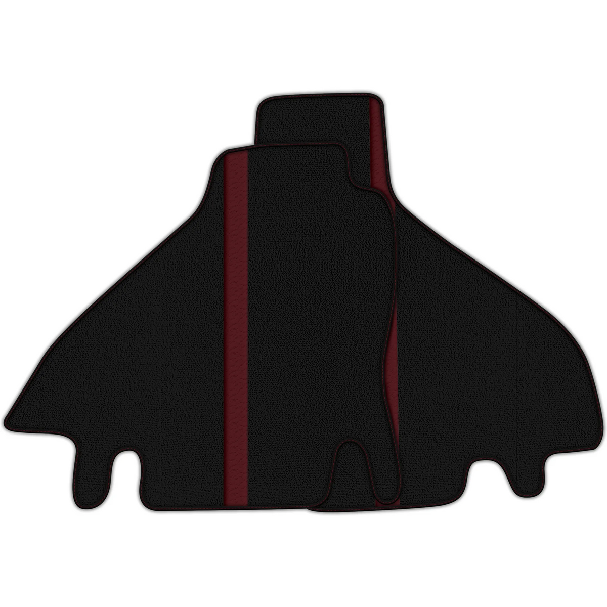 Black Floor Mats with Leather Line for Ferrari Testarossa (1984–1996) - Various Colors
