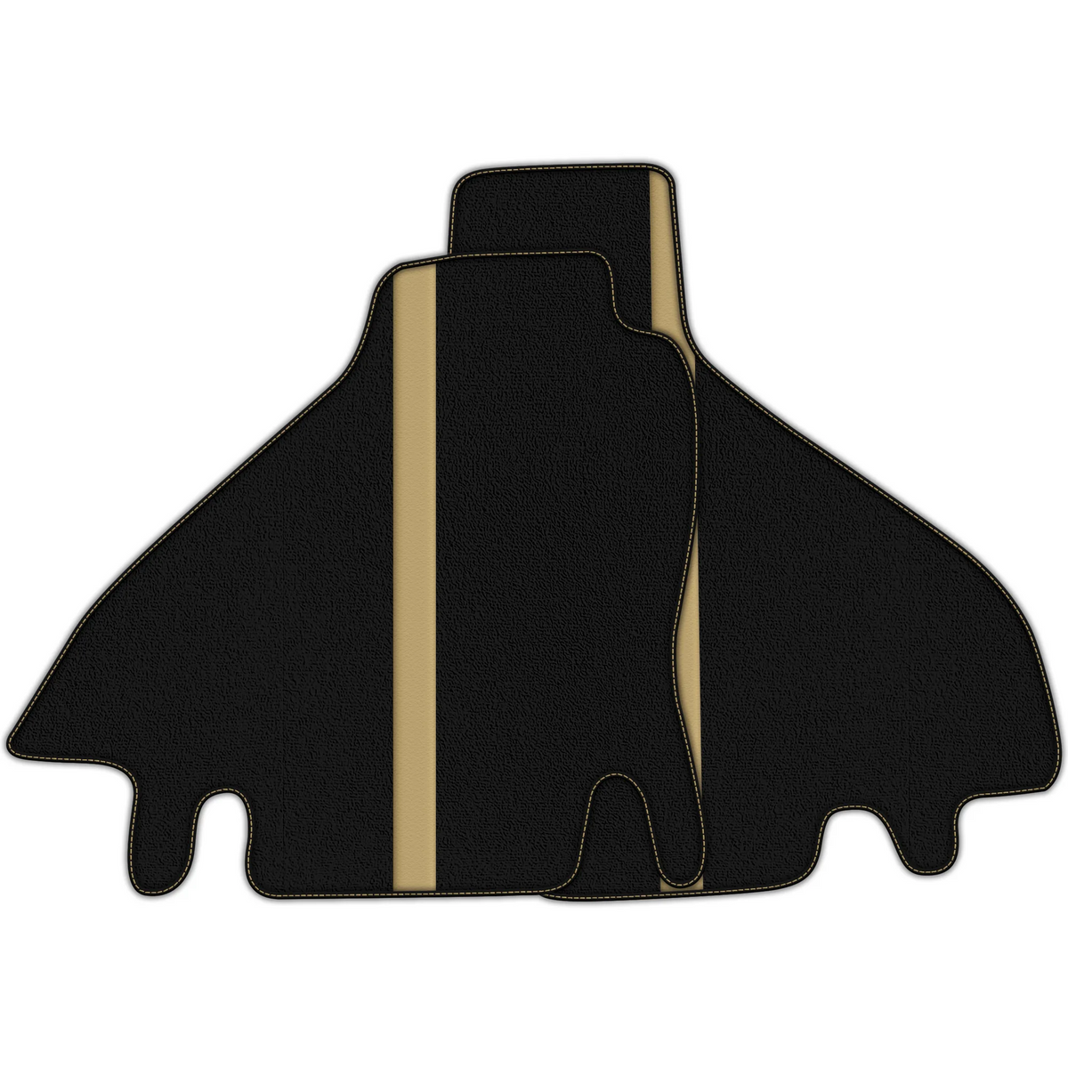 Black Floor Mats with Leather Line for Ferrari Testarossa (1984–1996) - Various Colors