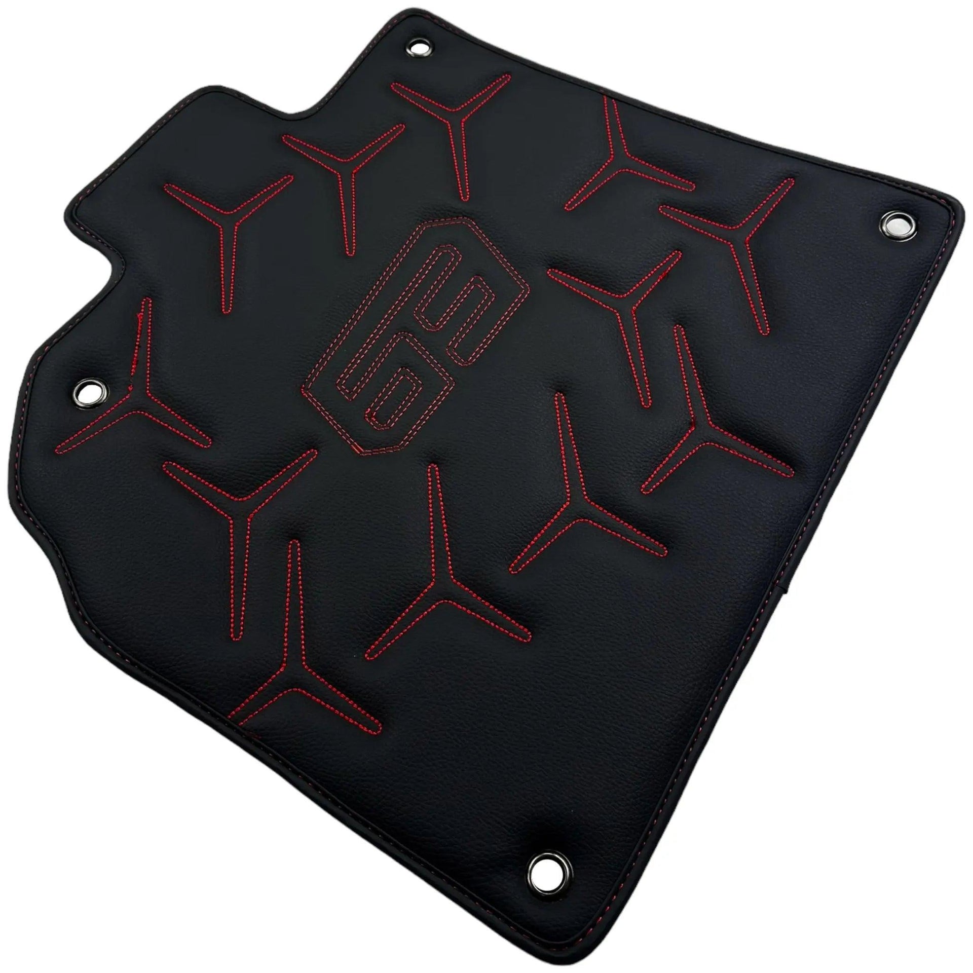 Black Leather Floor Mats for Lamborghini Aventador SVJ 63 Edition - AutoWin