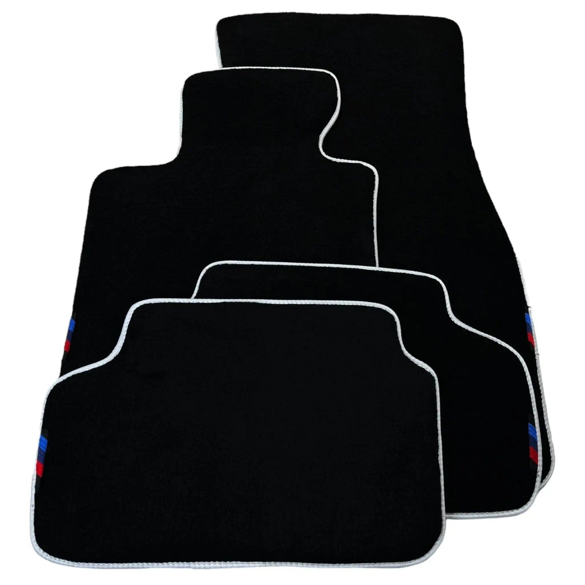 Black Mats For BMW 8 Series E31 2-door Coupe | White Trim - AutoWin