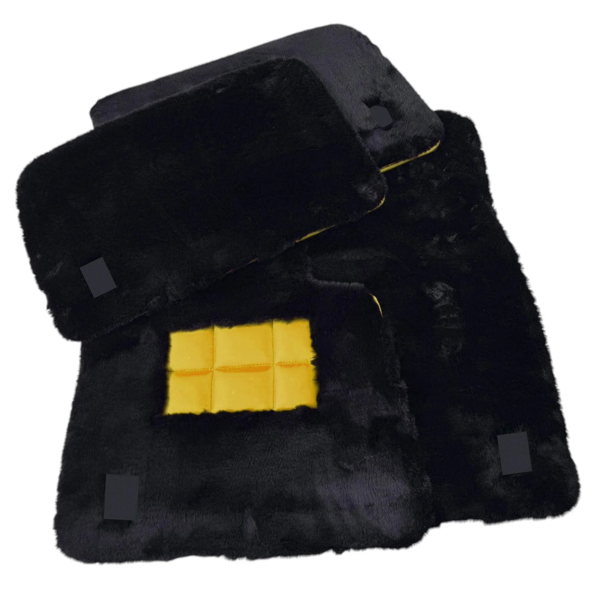 Black Sheepskin Floor Mats for Rolls Royce Cullinan (2018-2025) Various Leather Colors