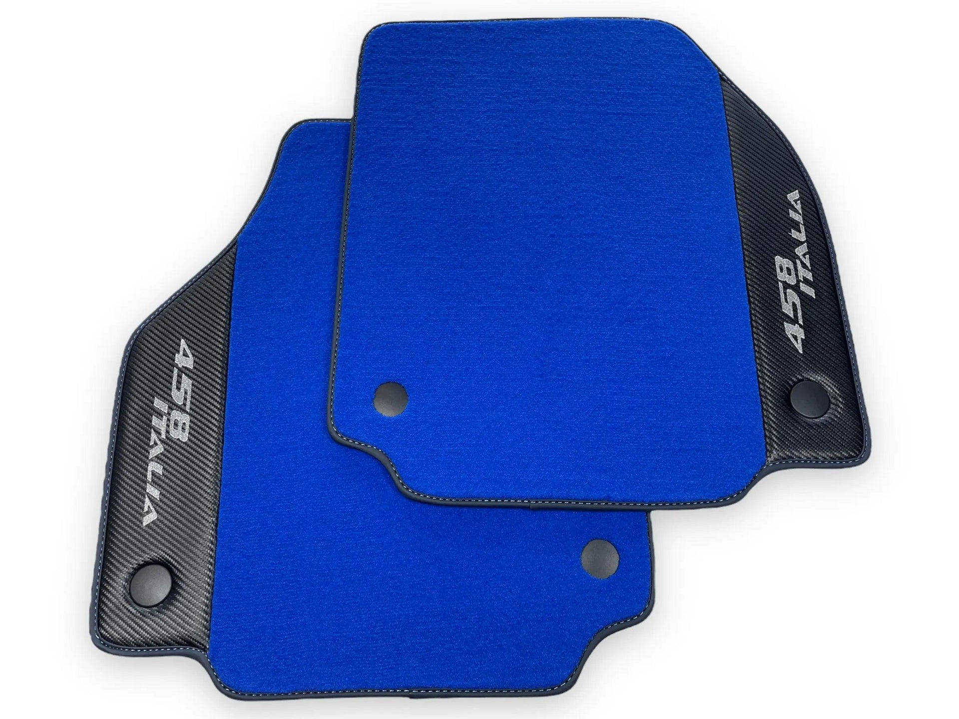 Blue Floor Mats For Ferrari 458 Italia 2009-2015 Carbon Fiber Leather - AutoWin