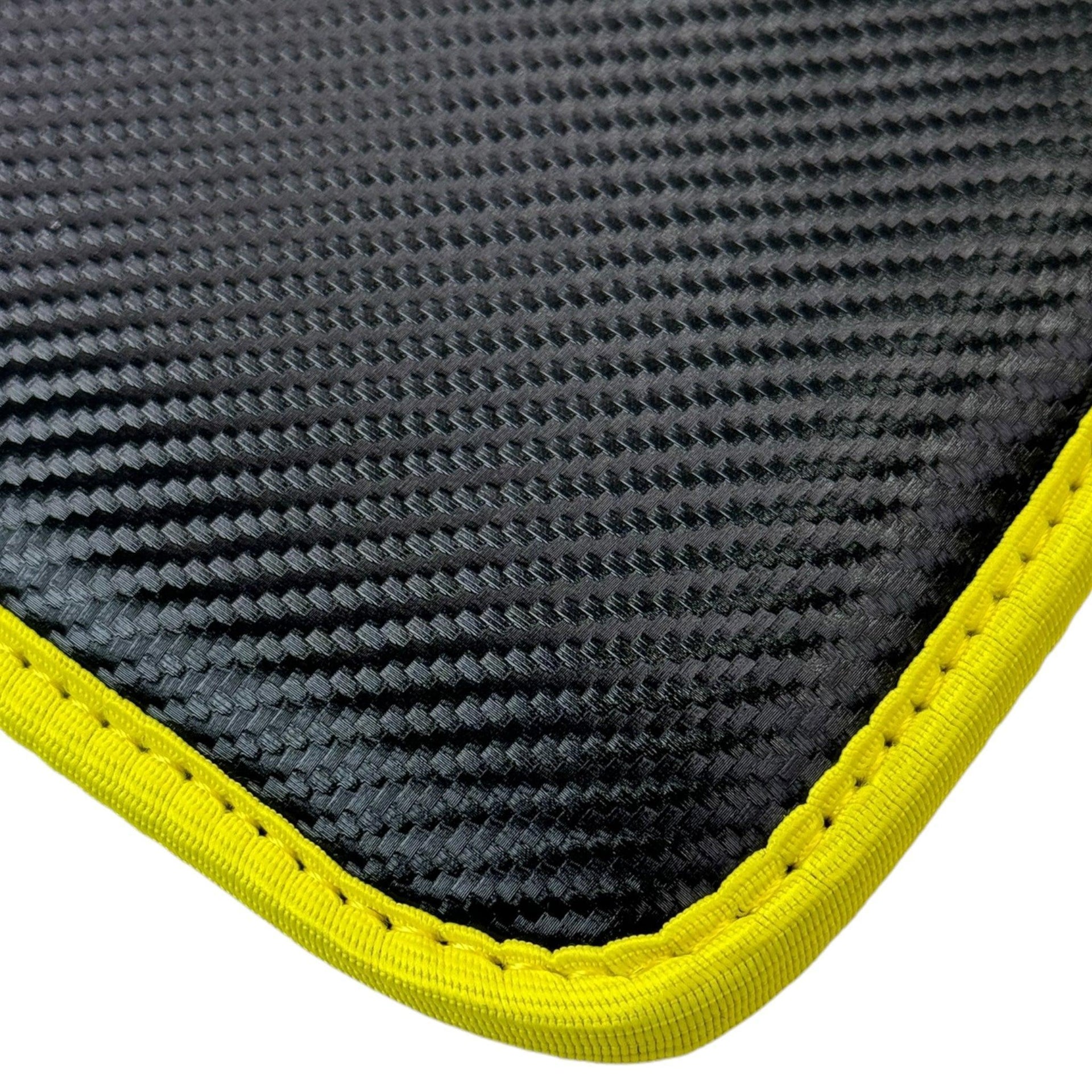 Carbon Fiber Floor Mats for Ferrari F12 Berlinetta (2012-2022) | Yellow Trim - AutoWin