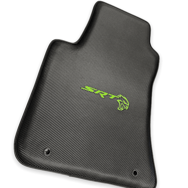 Carbon Leather Floor Mats For Dodge Challenger Srt 2011-2021 - AutoWin