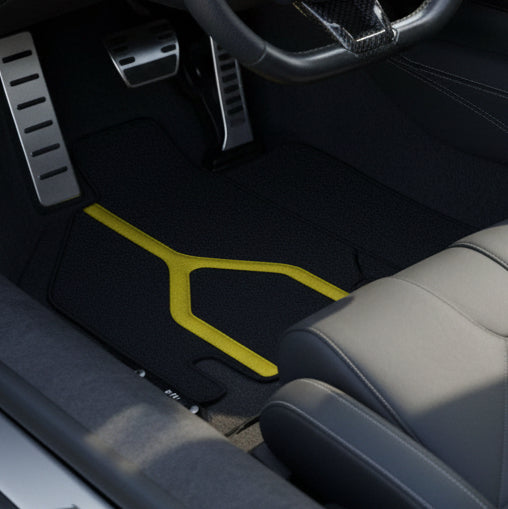 Customizable Leather Floor Mats with Line Pattern for Lamborghini Countach (1974–1990) - AutoWin