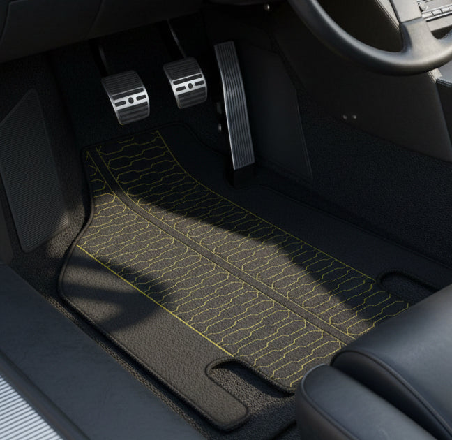Customizable Leather Floor Mats with Line Pattern for Lamborghini Countach (1974–1990) - AutoWin