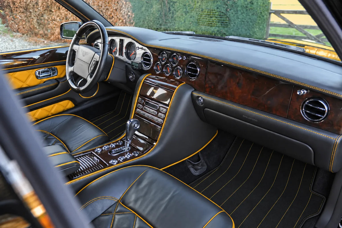 Customizable Leather Floor Mats with Line Pattern for Bentley Arnage T (1998-2009) inside the vehicle