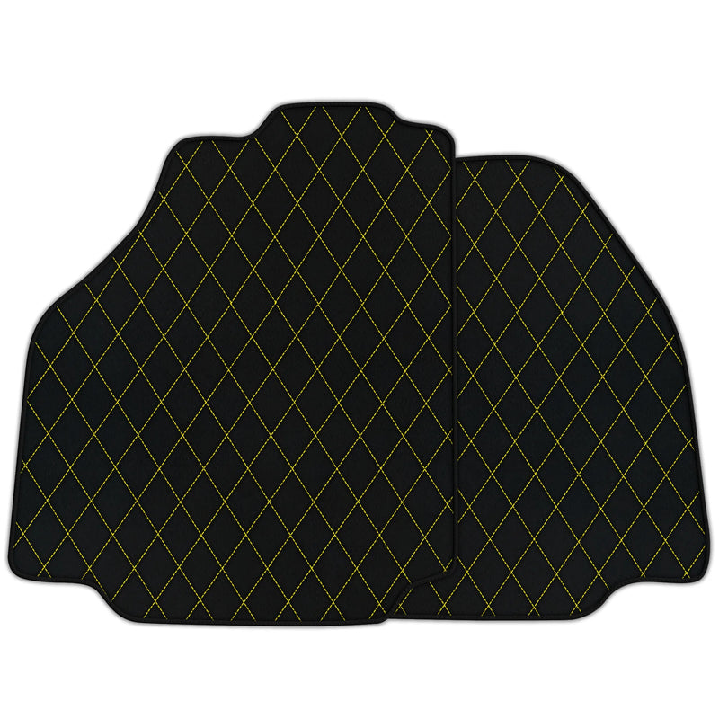 Customizable Leather Floor Mats with Single Diamond Pattern for Ferrari F8 (2019-2023)