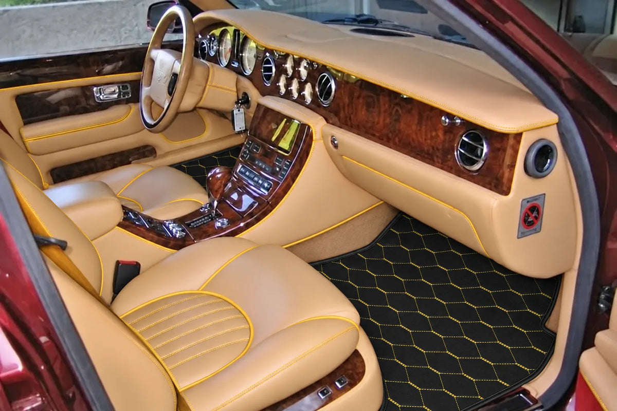 Customizable Leather Floor Mats with Viper Hex Pattern for Bentley Red Label RL (1998-2009) inside the vehicle