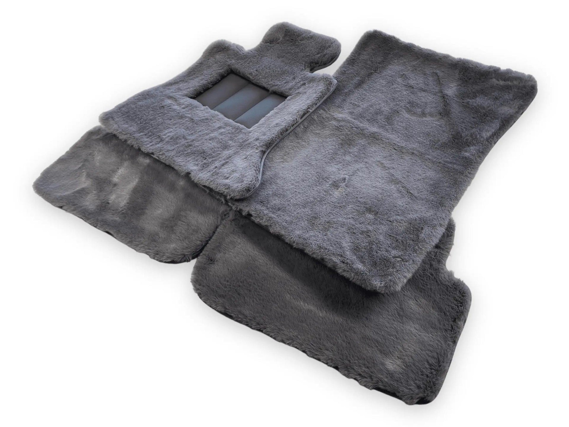 Dark Gray Sheepskin Floor Mats For Bentley Flying Spur (2005-2013) Design Brand - AutoWin