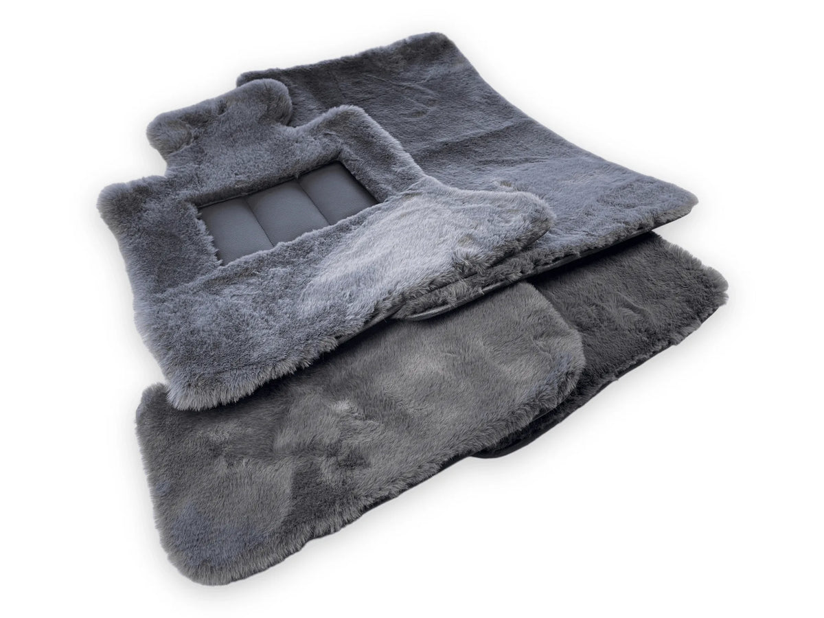 Dark Gray Sheepskin Floor Mats For Rolls Royce Phantom VIII (2017-2024) Er56 Design Brand