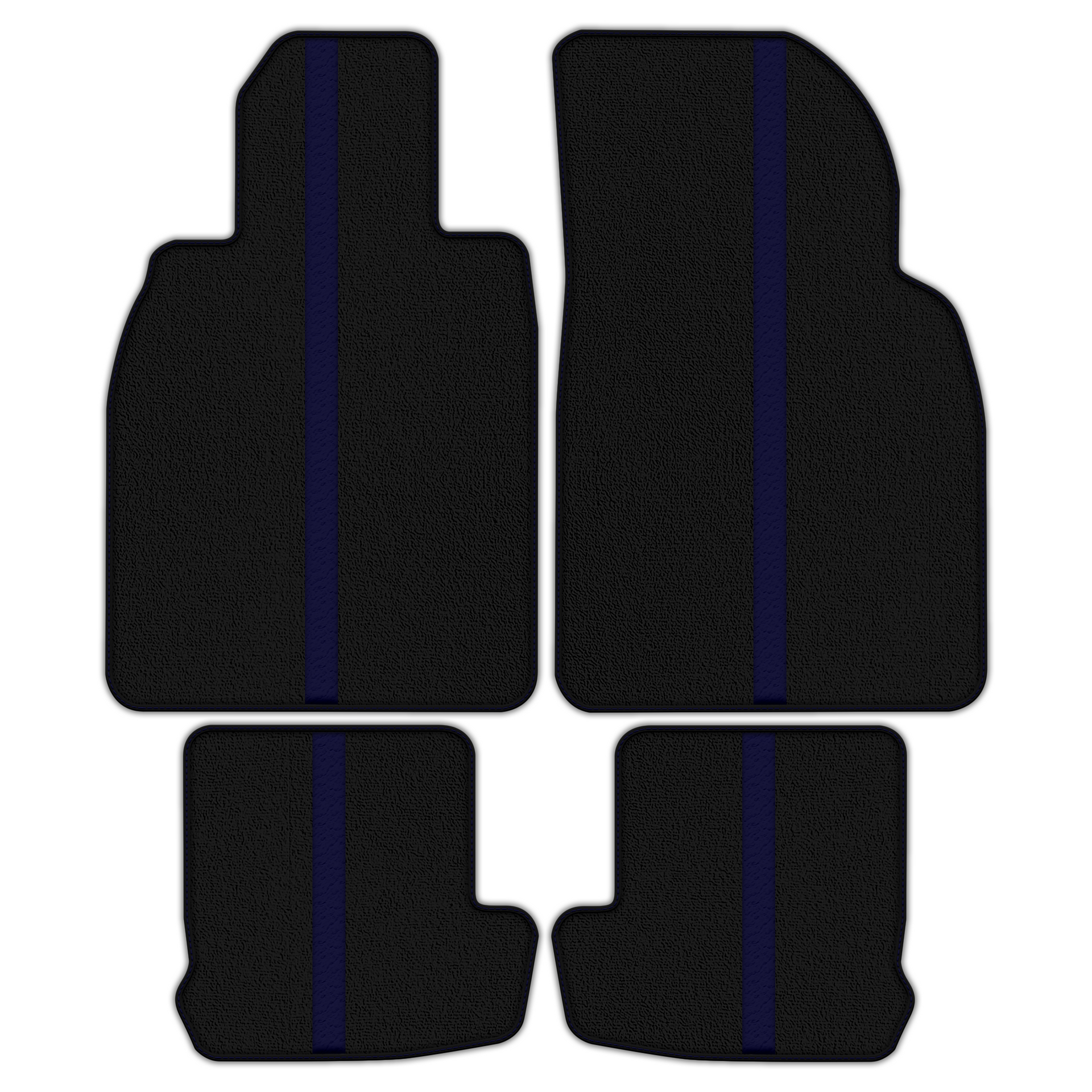 Black Floor Mats with Leather Line for Porsche Classic 911 - 991 (2012-2019) - Various Colors