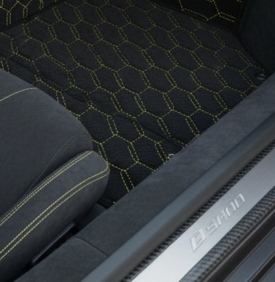 Customizable Leather Floor Mats with Square Pattern for Lamborghini Centenario (2016-2017) - AutoWin